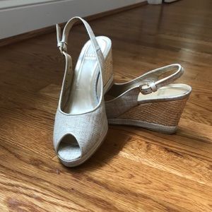 Stuart Weitzman Peep Toe Wedge Espadrilles